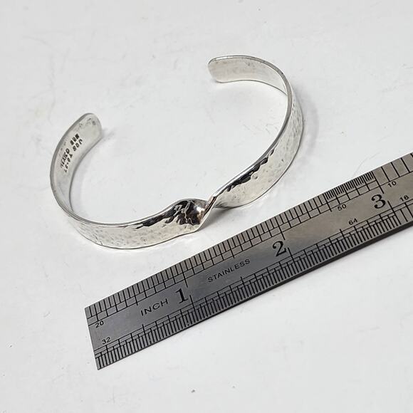 Sterling Silver Antique Vintage Twist Bangle Bracelet - Picture 6 of 7